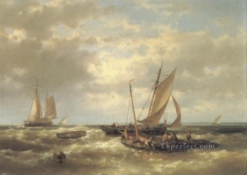 The Fishers Abraham Hulk Snr boat seascape Oil Paintings